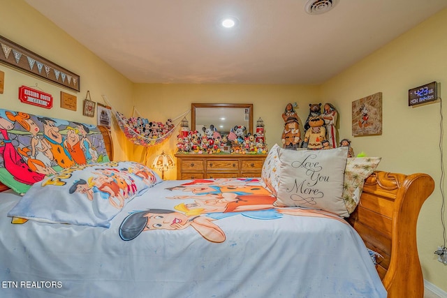 bedroom with visible vents