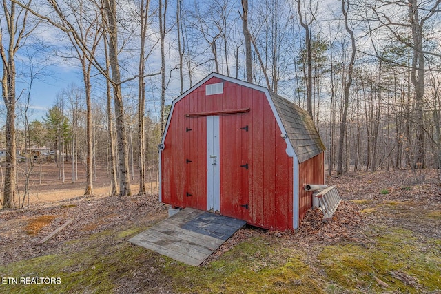 view of shed