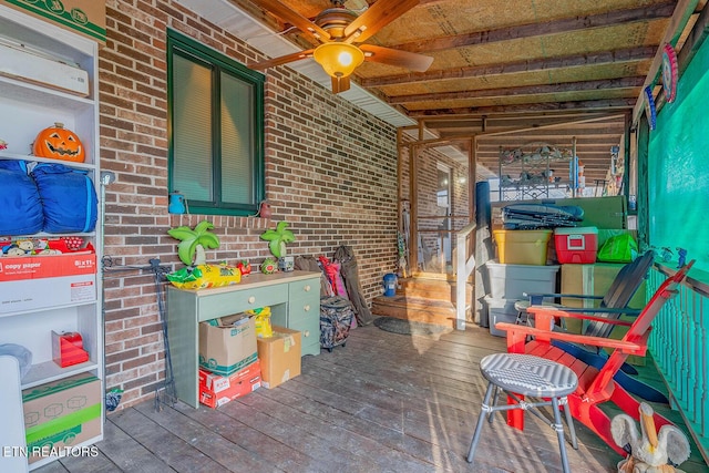 view of patio / terrace featuring ceiling fan