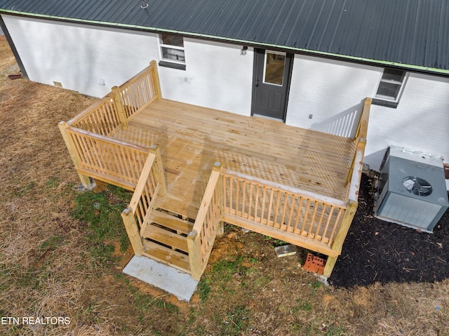 deck featuring stairs