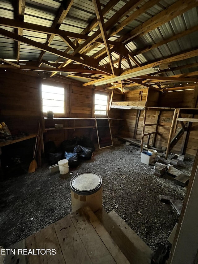 view of unfinished attic