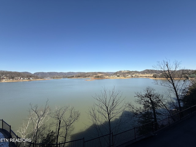 water view featuring fence