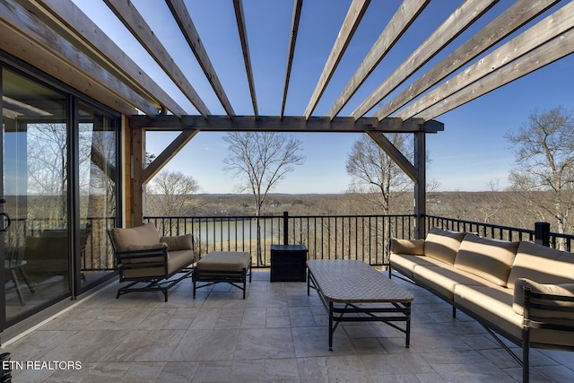 245 Harrison Bend Rd, Loudon, TN 37774 - view of patio / terrace with outdoor lounge area and a pergola