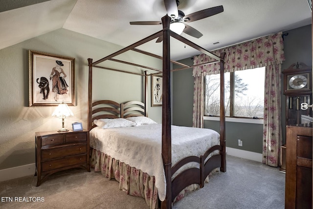 245 Harrison Bend Rd, Loudon, TN 37774 - carpeted bedroom with a ceiling fan and vaulted ceiling