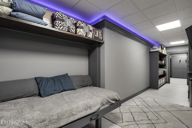 245 Harrison Bend Rd, Loudon, TN 37774 - bedroom with a drop ceiling and light wood-type flooring