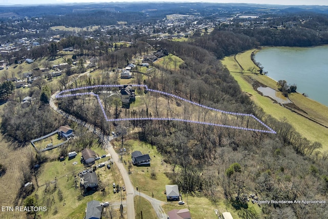 245 Harrison Bend Rd, Loudon, TN 37774 - bird's eye view with a water view and a view of trees