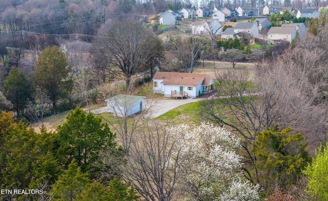 aerial view featuring a residential view