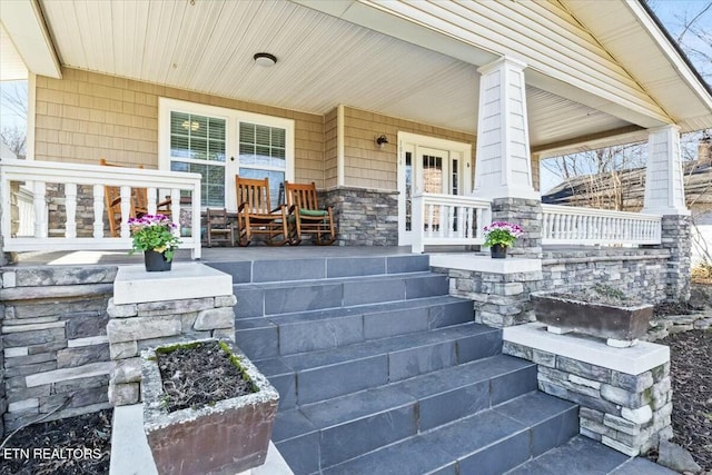 view of patio with a porch