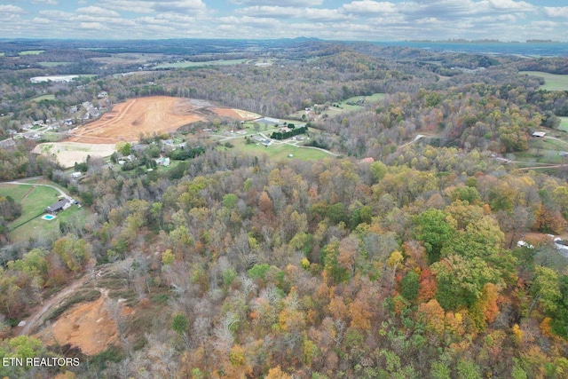 birds eye view of property with a forest view