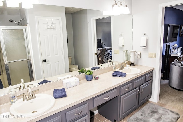 10 Dockside Dr, Crossville, TN 38558 - bathroom featuring tile patterned floors, toilet, ensuite bath, a shower stall, and vanity