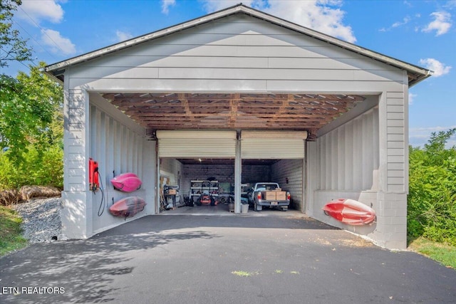 garage with a garage