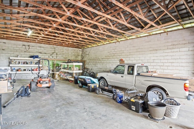 view of garage