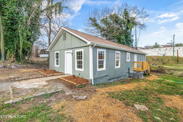 view of outbuilding featuring cooling unit