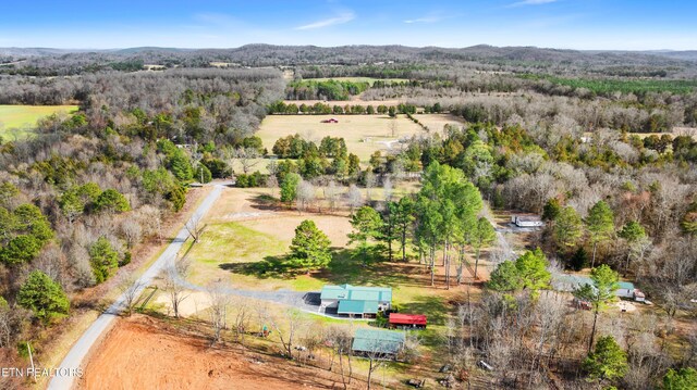 aerial view with a rural view