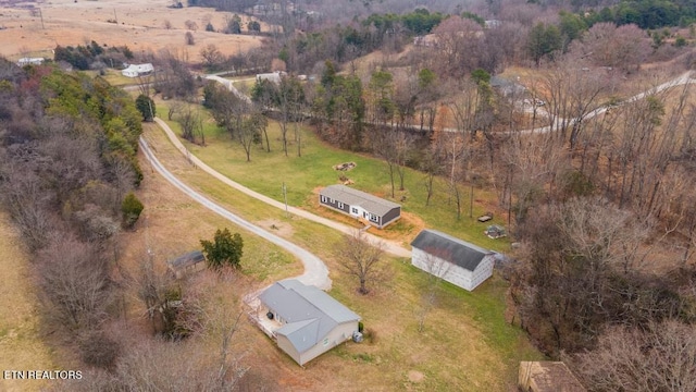 drone / aerial view featuring a rural view