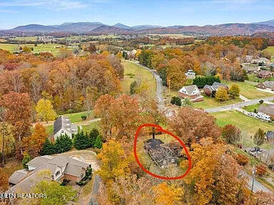 aerial view with a mountain view