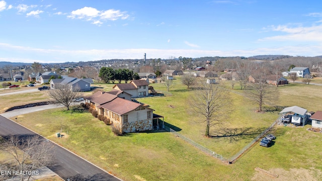 aerial view with a residential view