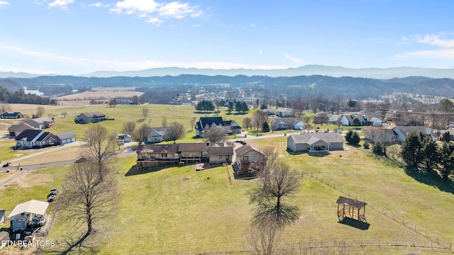 bird's eye view with a residential view and a mountain view