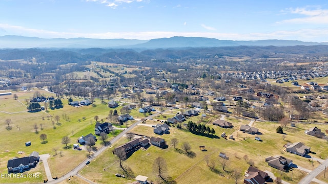 aerial view with a mountain view