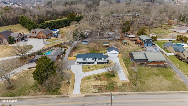 drone / aerial view with a residential view