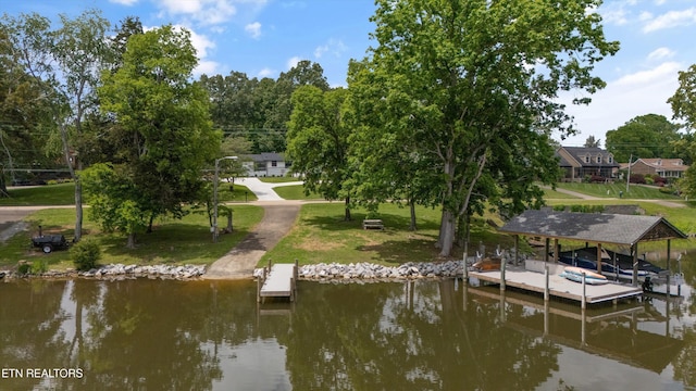 11433 Turkey Creek Rd, Knoxville, TN 37934 - dock with a water view and a lawn