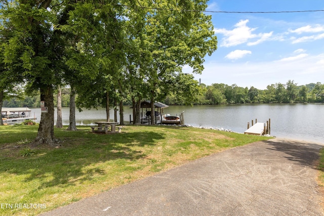 11433 Turkey Creek Rd, Knoxville, TN 37934 - dock with a water view, a yard, and a boat ramp