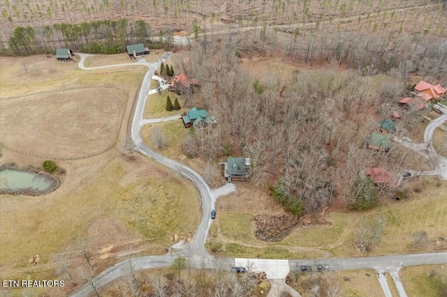 bird's eye view featuring a rural view