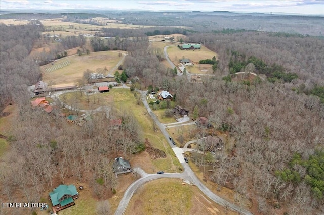 bird's eye view with a rural view