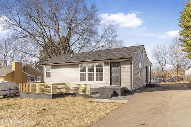 view of front of house with a deck