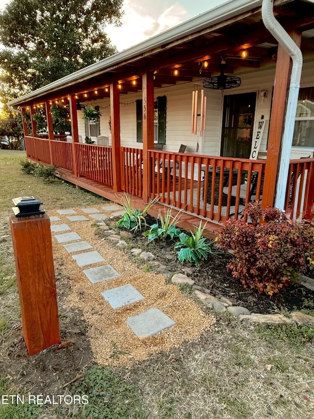 exterior space with covered porch