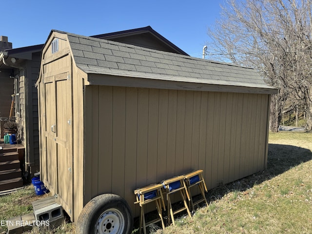 view of shed