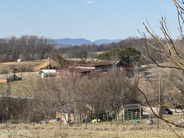 mountain view with a rural view