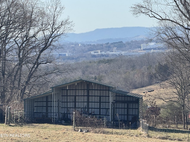 exterior space with a mountain view