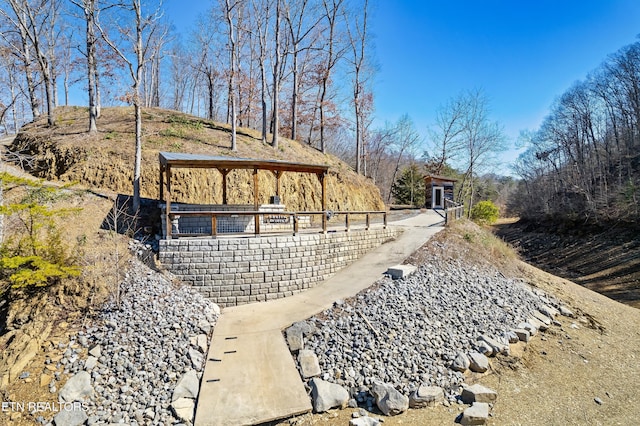 view of community with a gazebo