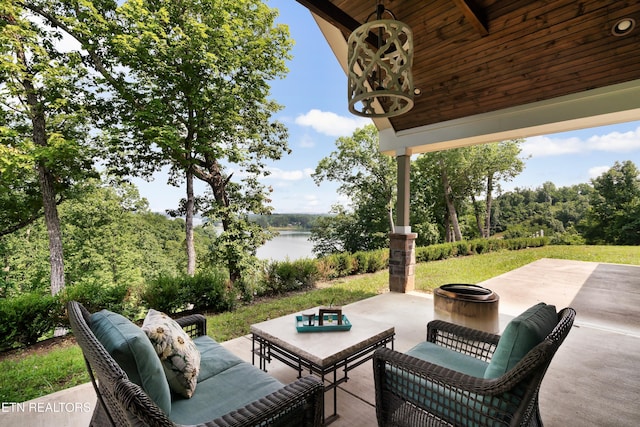 2356 Coaster Way, Sevierville, TN 37876 - view of patio / terrace with a water view and an outdoor hangout area