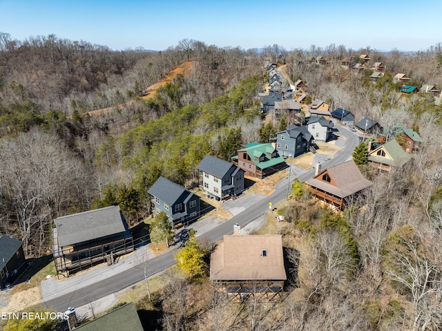 birds eye view of property with a residential view