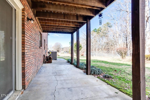 view of patio / terrace featuring central AC