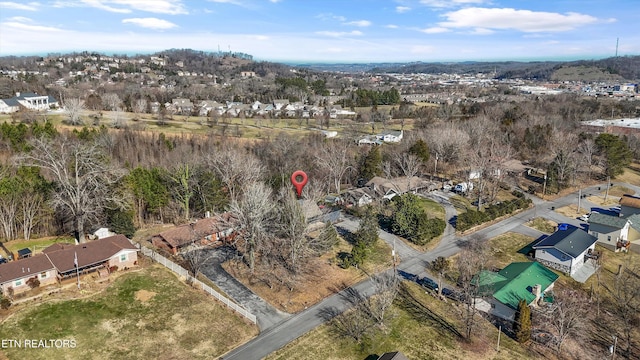 aerial view with a residential view