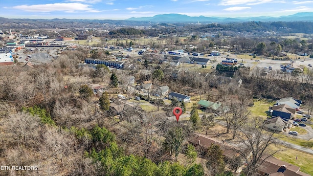 aerial view featuring a mountain view