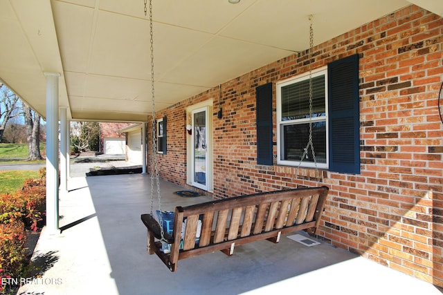 view of patio with a porch