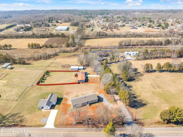 drone / aerial view featuring a rural view