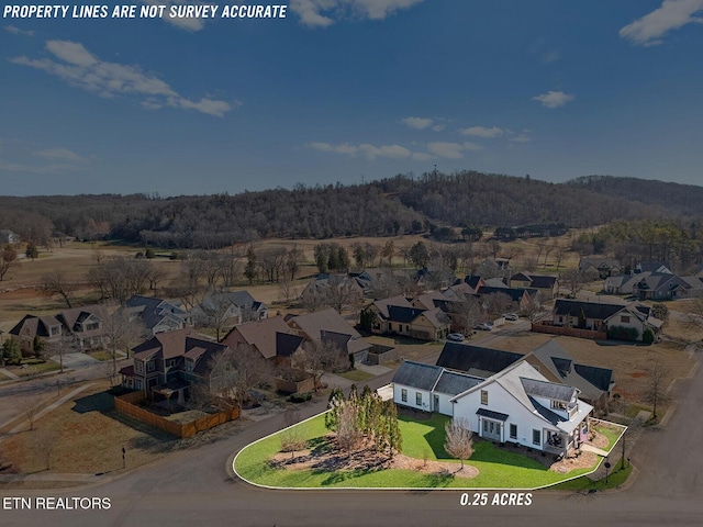 drone / aerial view with a residential view