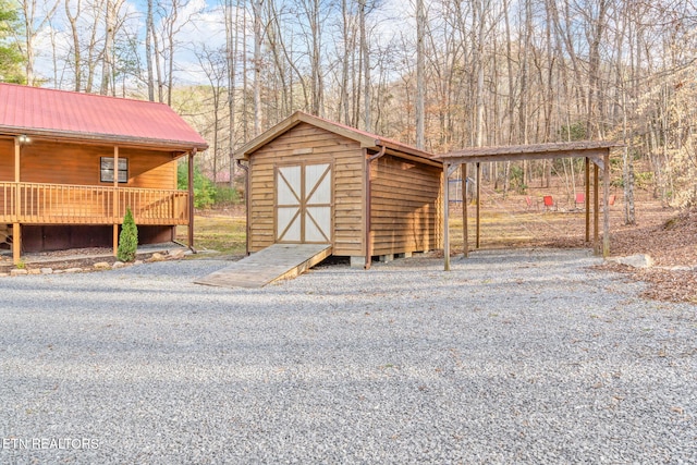 view of shed