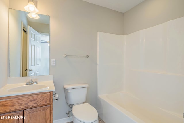 full bathroom with vanity and toilet