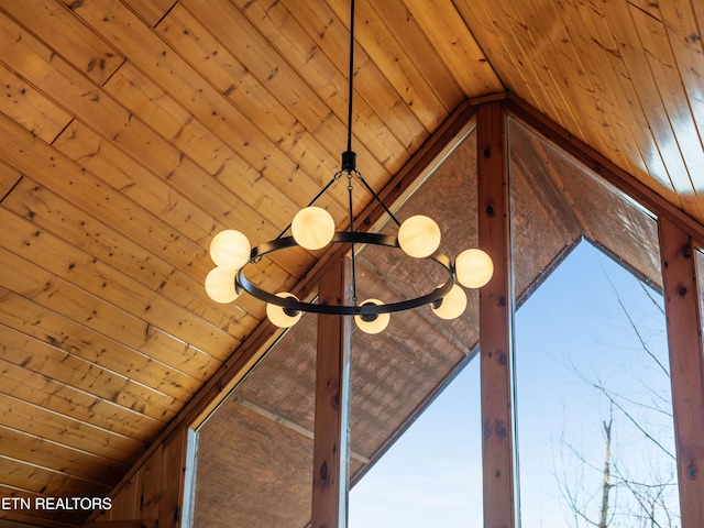 room details with wood ceiling