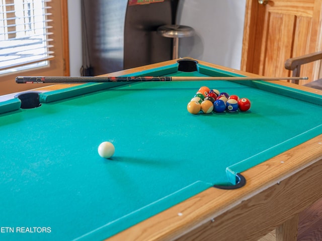 interior details featuring billiards