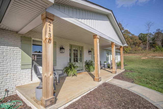 view of patio / terrace featuring covered porch