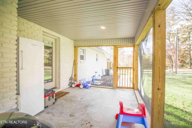 view of unfurnished sunroom