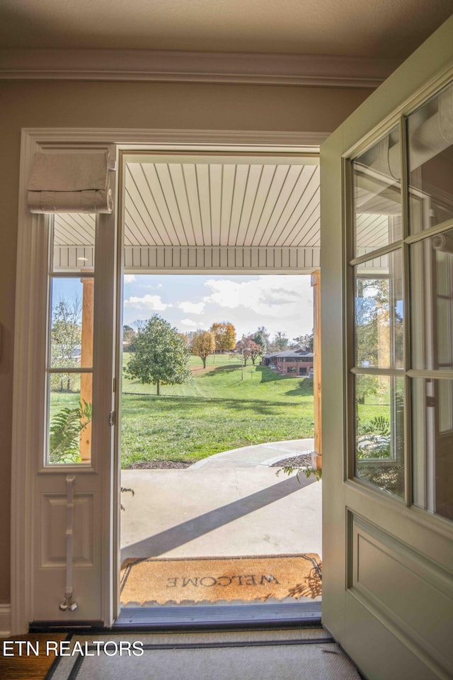 doorway to outside with plenty of natural light