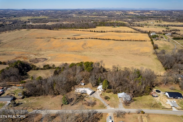 bird's eye view with a rural view